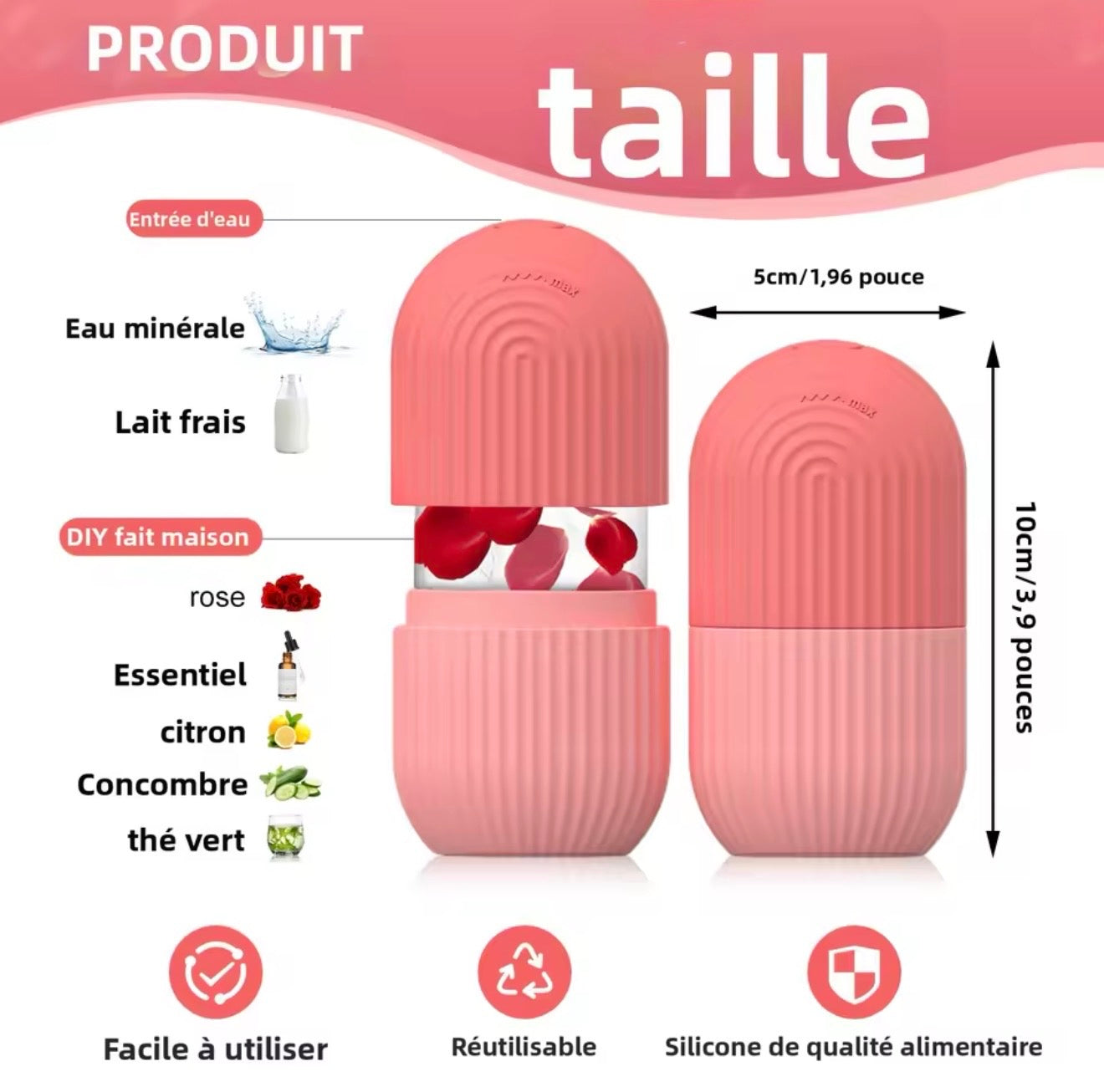 Silicone Face Ice Roller – Moule de Glace Visage Réutilisable